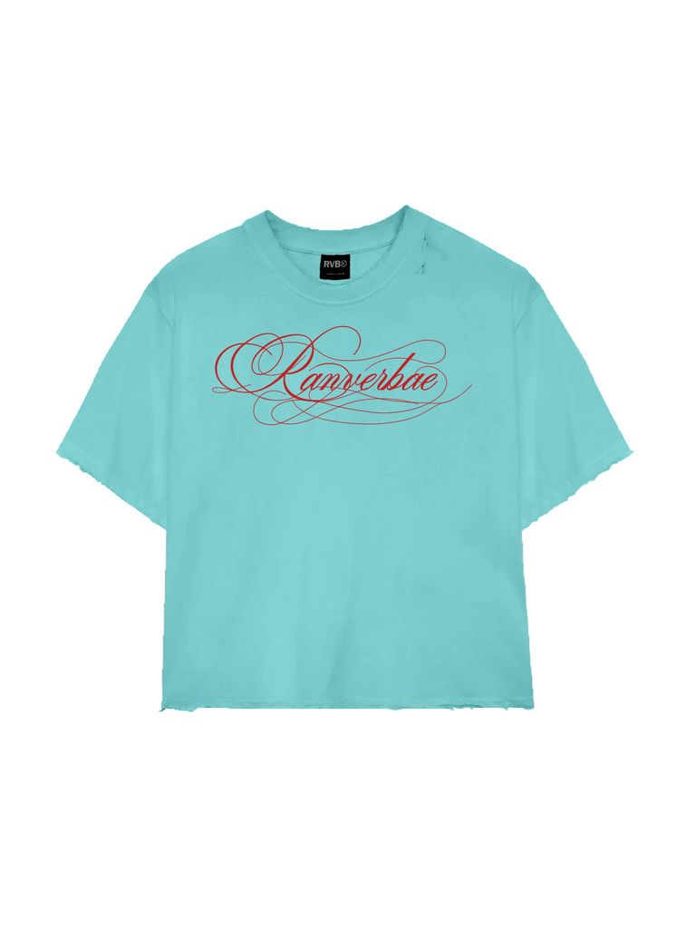 Áo CALLIGRAPHY Boxy T-Shirt CYAN