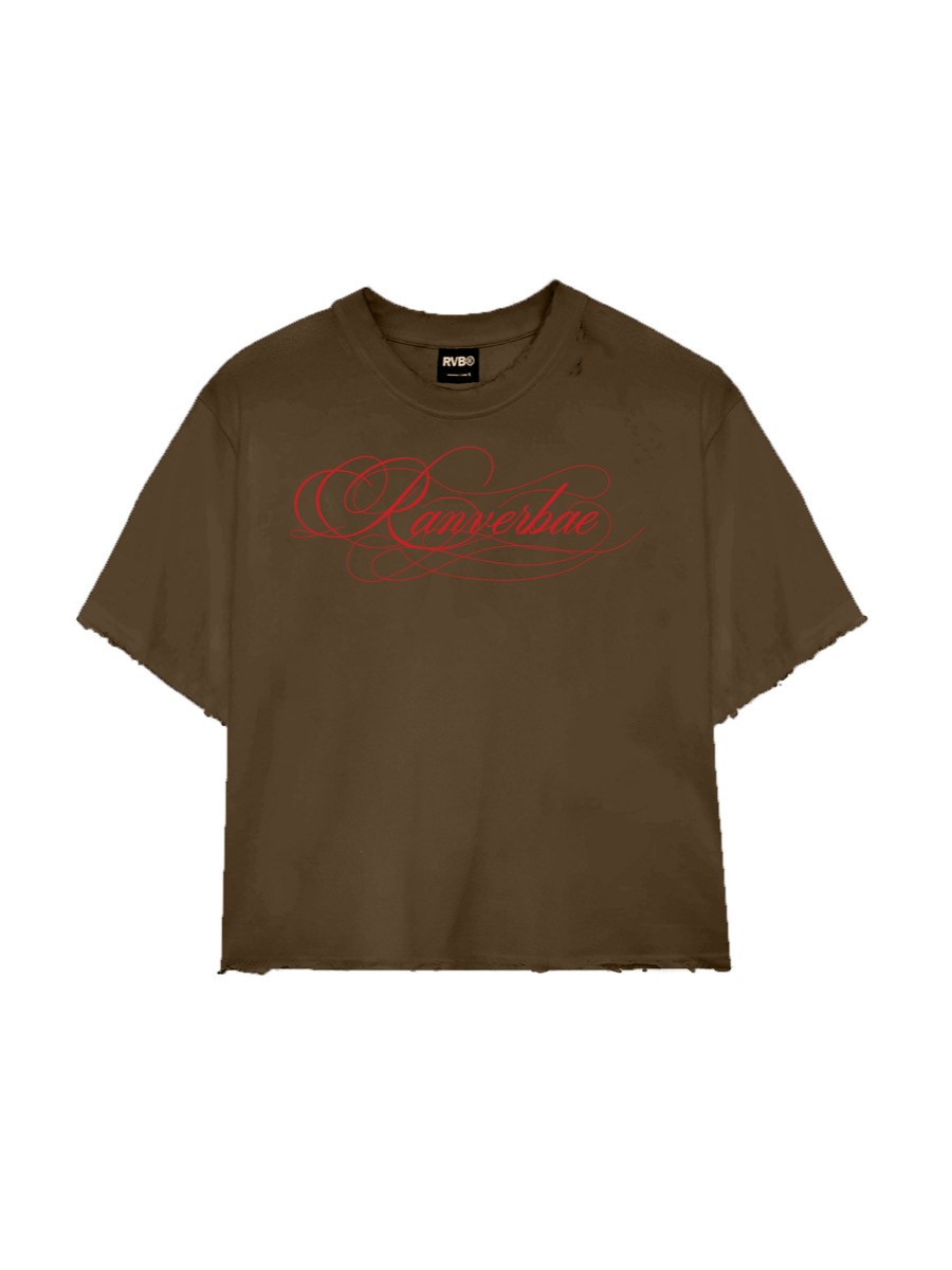 Áo CALLIGRAPHY Boxy T-Shirt BROWN