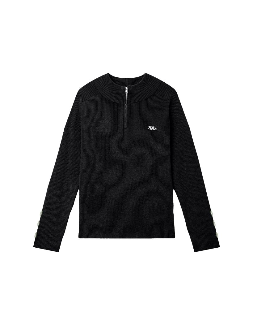 Áo ODYSSEY QUARTER Knit Sweater BLACK